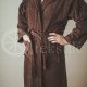 Cotton bathrobe with a hood ,,CHOCOLATE"