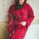 Cotton bathrobe with a hood ,,Burgundy"