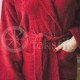 Cotton bathrobe with a hood ,,Burgundy"