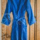 Cotton bathrobe with a hood ,,Blue"