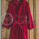 Medvilninis švelnus frotinis chalatas su apykakle bordo spalvos (BURGUNDY)