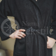 Medvilninis švelnus frotinis chalatas su gobtuvu juodos spalvos (BLACK)