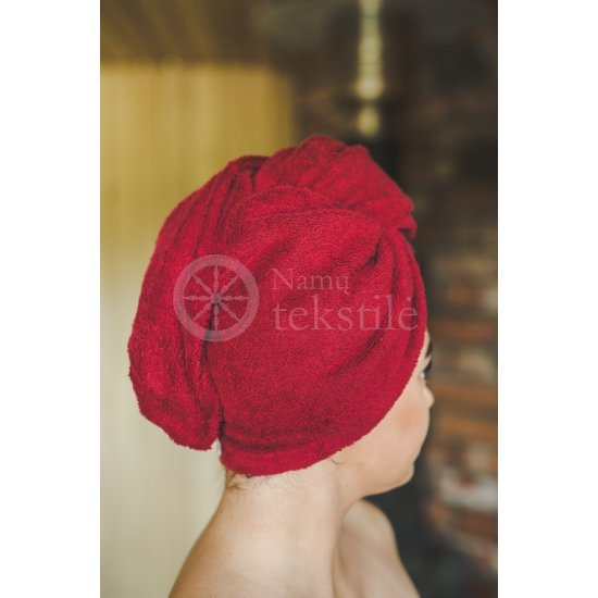 Cotton hair towel ,,Burgundy"