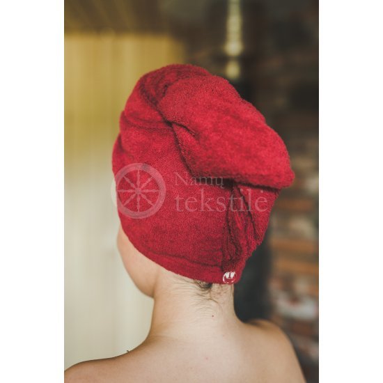 Cotton hair towel ,,Burgundy"