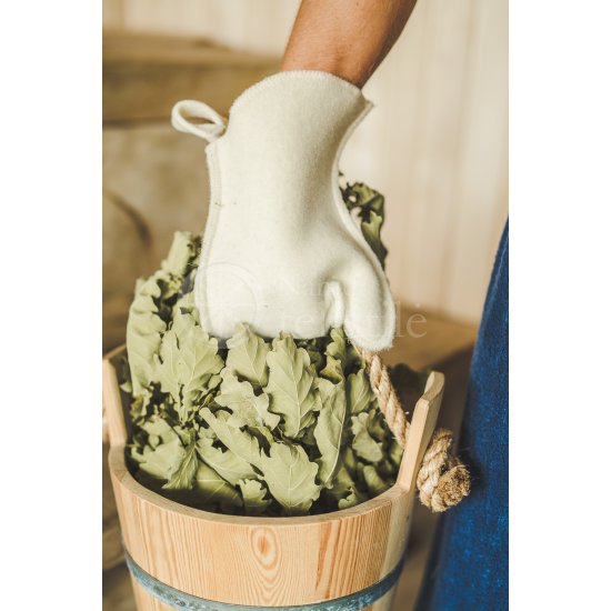 Wool sauna mitten