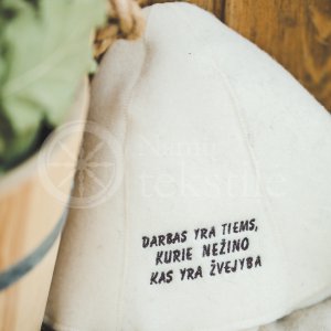 Woollen sauna hat ,,Darbas yra tiems, kurie nežino kas yra žvejyba"