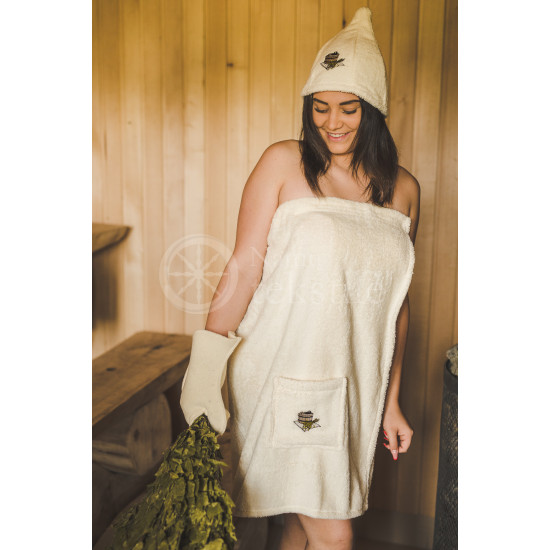 Cotton sauna hat ,,Cream"