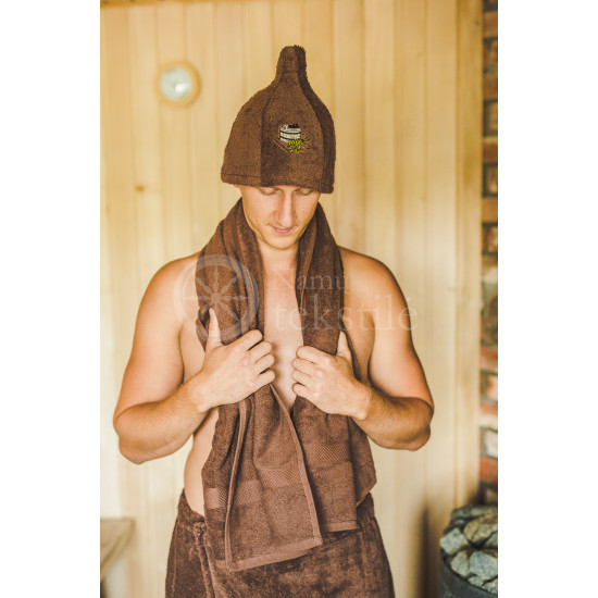 Cotton sauna hat ,,Choco"