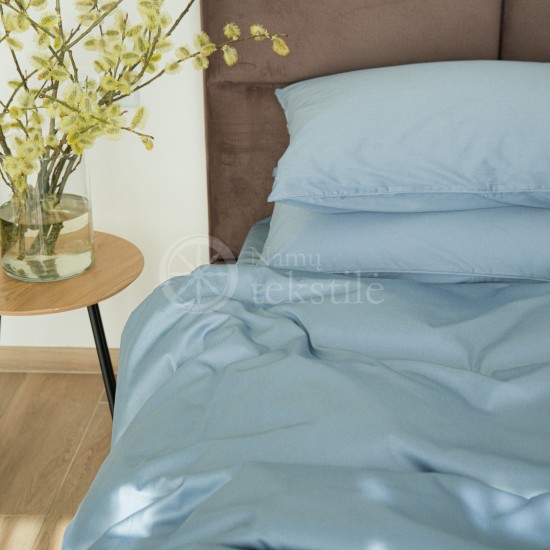 Mako satino patalynės komplektas vienspalvis STONE BLUE