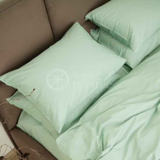 Mako satino patalynės komplektas vienspalvis LIGHT GREEN
