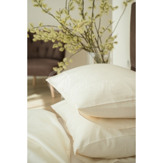 Mako satino patalynės komplektas vienspalvis LIGHT CREAM