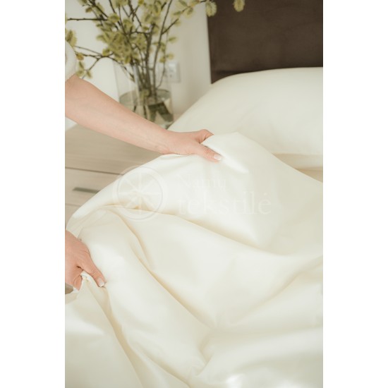 Mako satino patalynės komplektas vienspalvis LIGHT CREAM