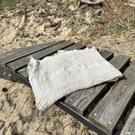 Puslininis vaflinis pilkas vonios rankšluostis 65x125