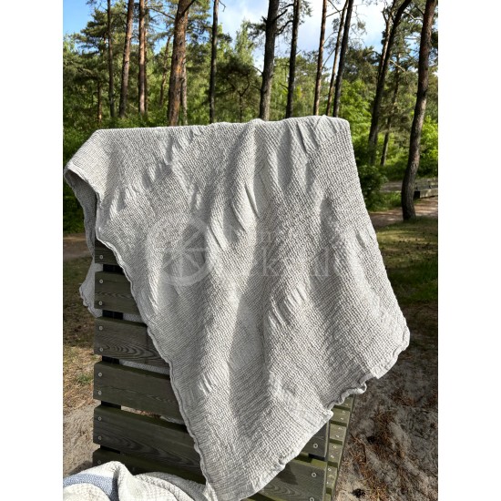Puslininis vaflinis pilkas vonios rankšluostis 65x125