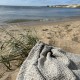 Lininis pilkas vonios rankšluostis 70x140