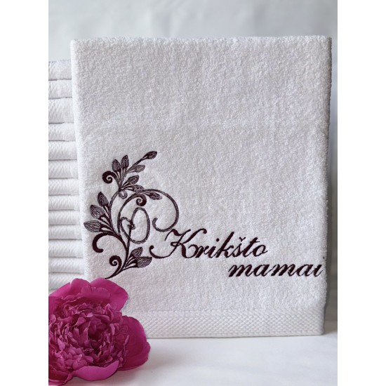 Siuvinėtas proginis rankšluostis "Krikšto mamai"
