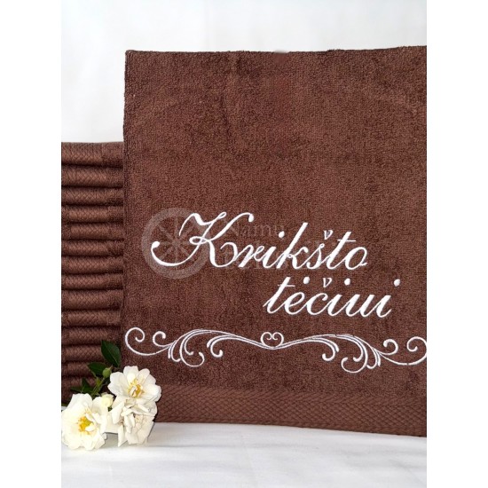 Siuvinėtas proginis rankšluostis "Krikšto tėčiui"