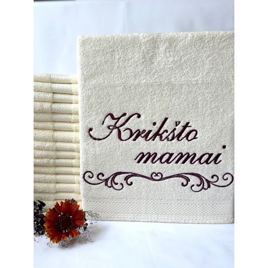 Siuvinėtas proginis rankšluostis "Krikšto mamai"