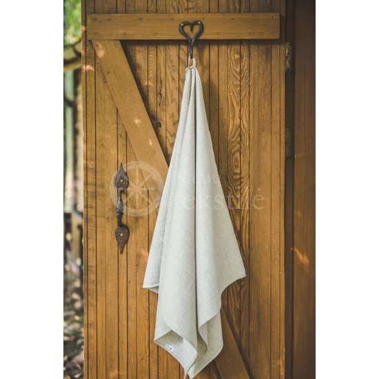 Half-linen waffle grey bath towel