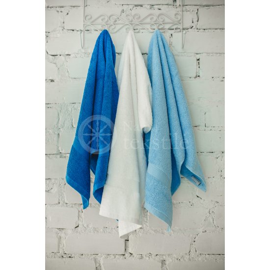 Cotton terry towel blue