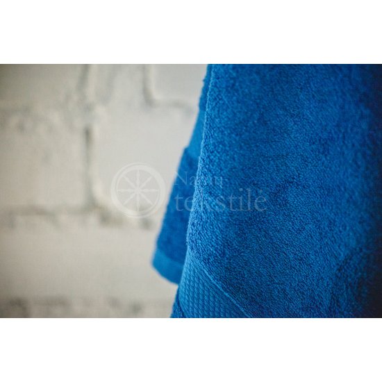 Cotton terry towel blue