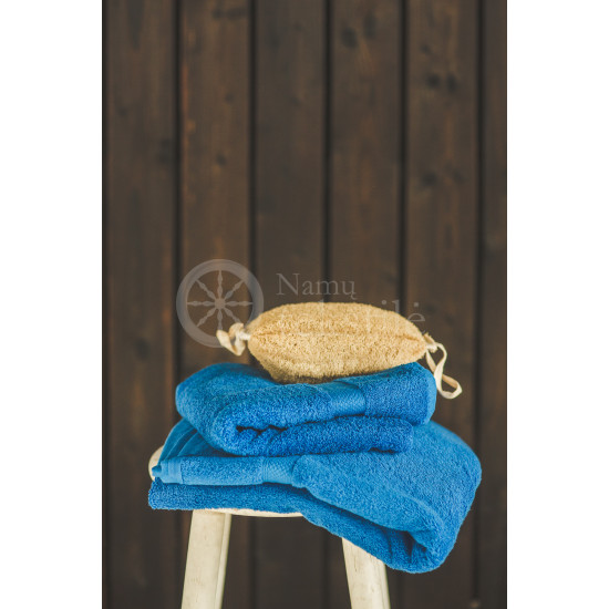 Bamboo fibre terry bath towel dark blue