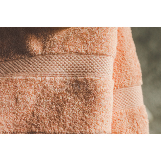 Bamboo fibre terry bath towel peach