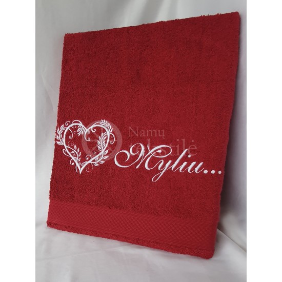 Embroidered occasional towel "Myliu..."