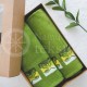 Cotton terry bath towel with leaves "GREEN"