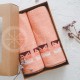 Set of towels with a design in a box PEACH