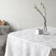 Jacquard linen tablecloth LELIJA (white)