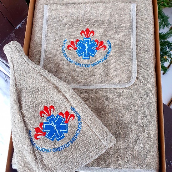 Pirties rinkinys su Jūsų įmonės logotipu 