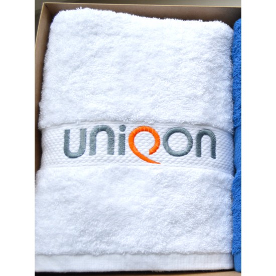 Šukuotinės medvilnės frotinis vonios rankšluostis su Jūsų įmonės logotipu 