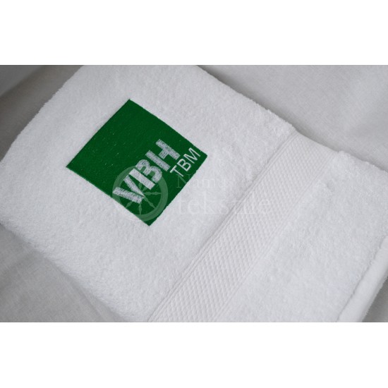 Šukuotinės medvilnės frotinis vonios rankšluostis su Jūsų įmonės logotipu 