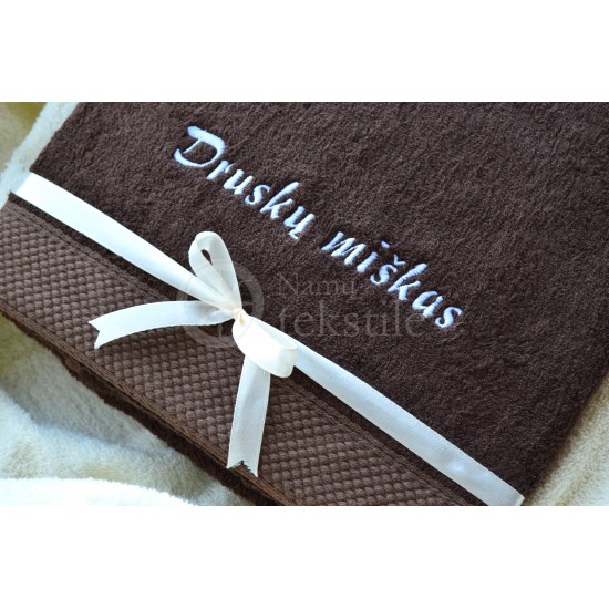 Šukuotinės medvilnės frotinis vonios rankšluostis su Jūsų įmonės logotipu 