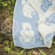 Woollen children's blanket ,,Meškiukai" blue