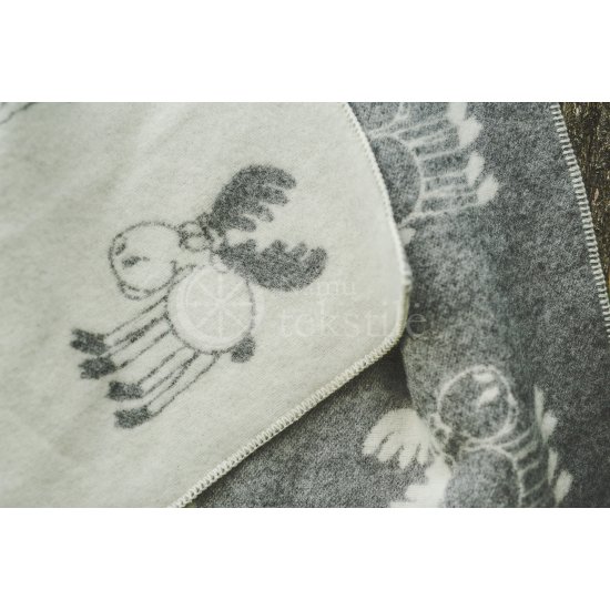 Woollen children's blanket ,,Briedžiukas" grey