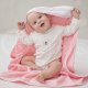 Vaikiškas rankšluostis su gobtuvu 90x90 (rožinis)