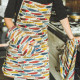 Colourful half-linen kitchen apron "Žuvys"