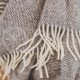 Wool blanket with fringes "Dryželiai" grey