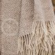 Wool blanket with fringes "Rombeliai" beige