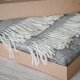 Wool blanket with fringes "Juostelės" grey