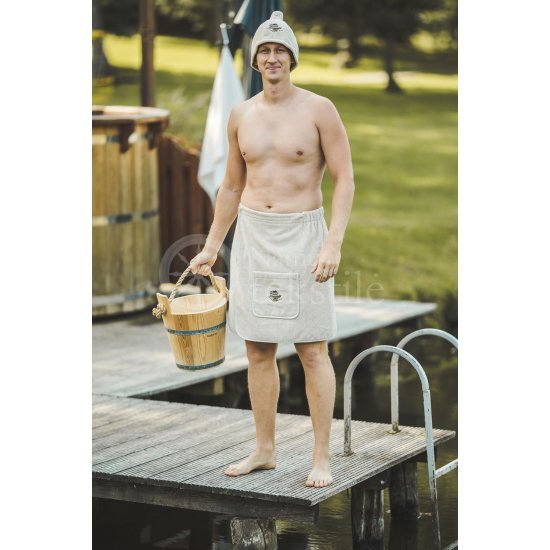 Half-linen men's sauna apron