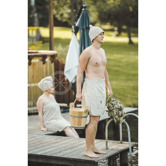 Half-linen men's sauna apron