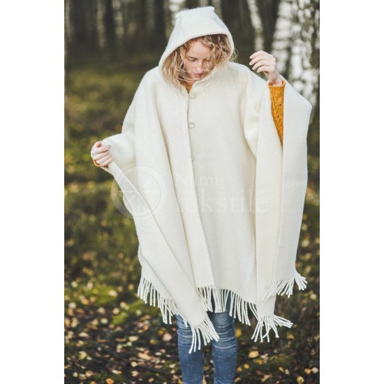 Cape with a hood WHITE03