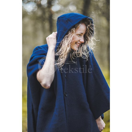 Cape with a hood DARK BLUE03