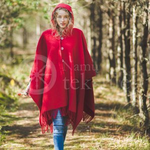 Cape with a hood RED03